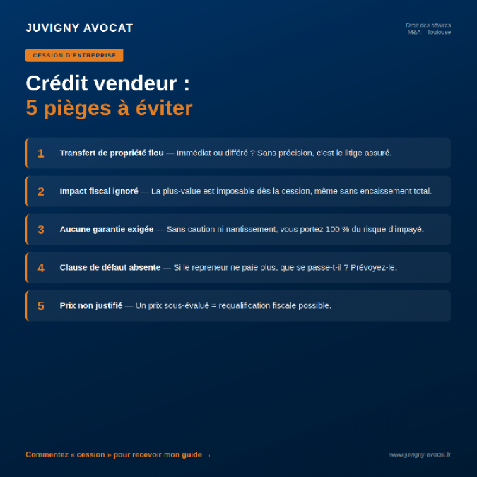 Crédit-vendeur : 5 erreurs à éviter quand vous vendez votre entreprise à Toulouse